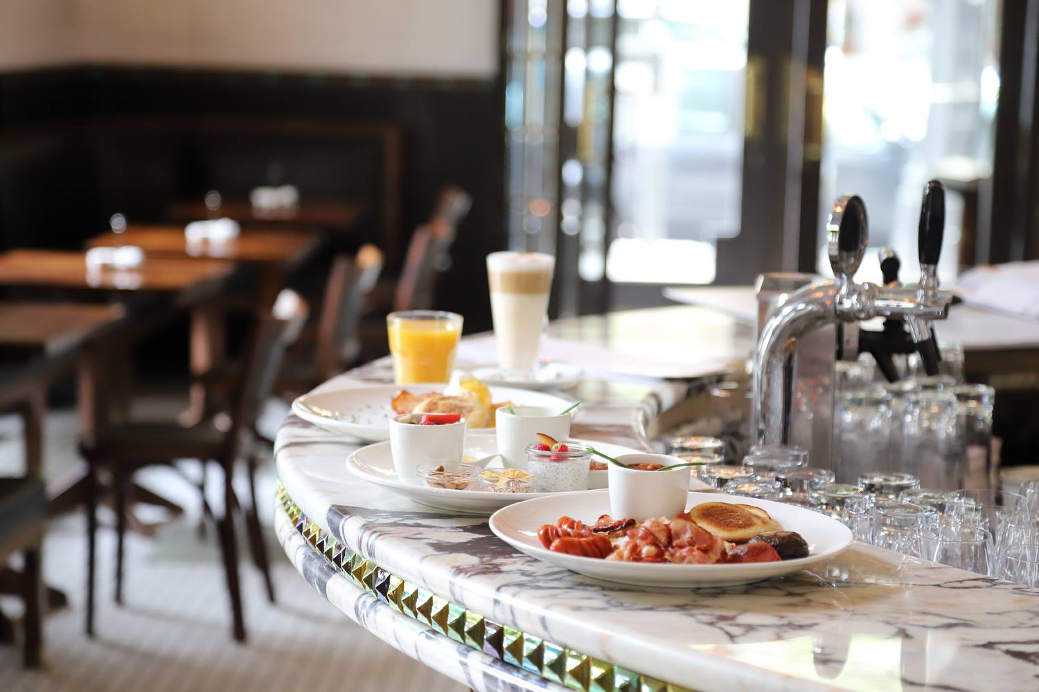Elegant breakfast setting at Callas Café Start your day in style with a classic breakfast at Callas Café
